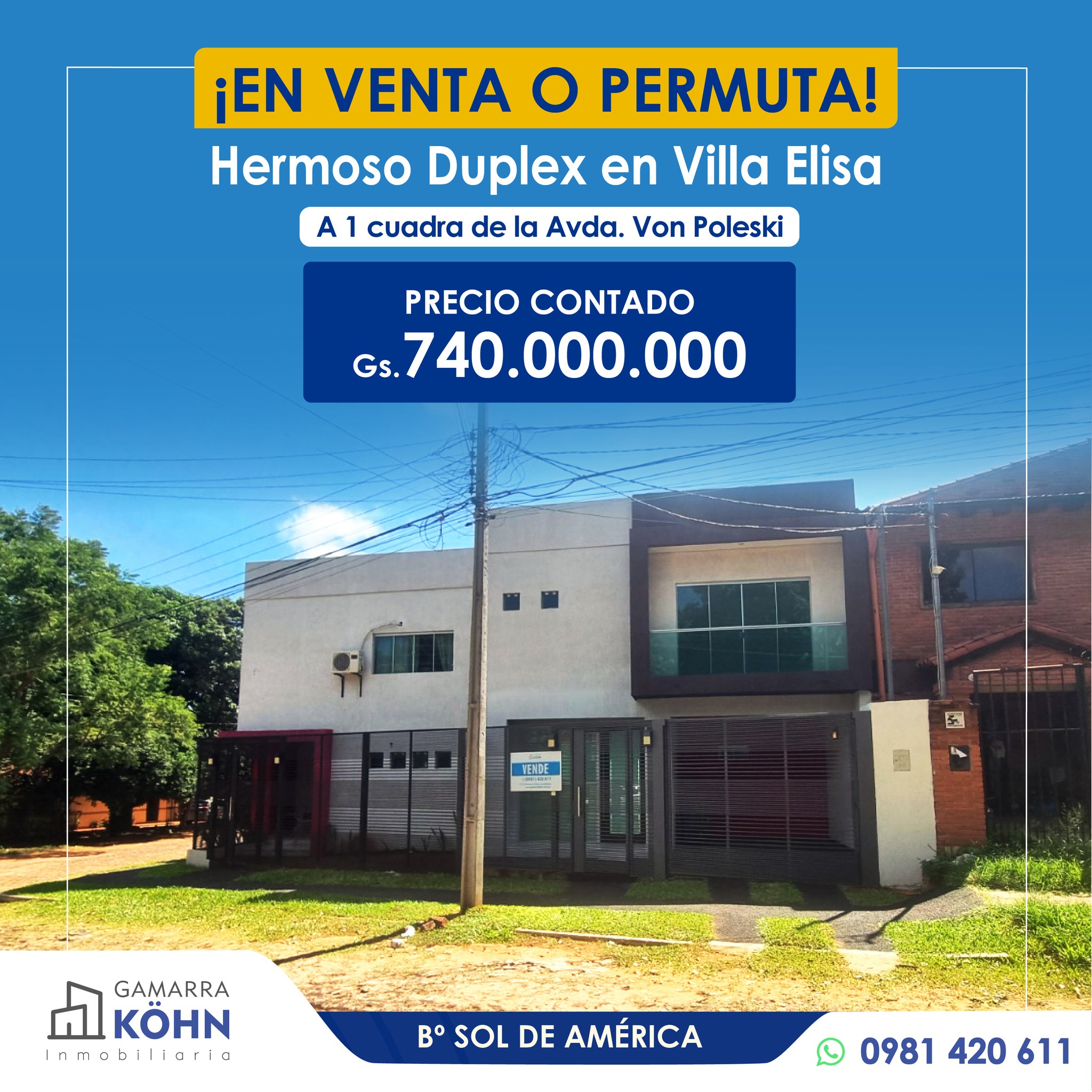 Hermoso Dúplex Minimalista 3 Hab. (1 de ellas en suite) 148 m2. Villa Elisa – Barrio Sol de América